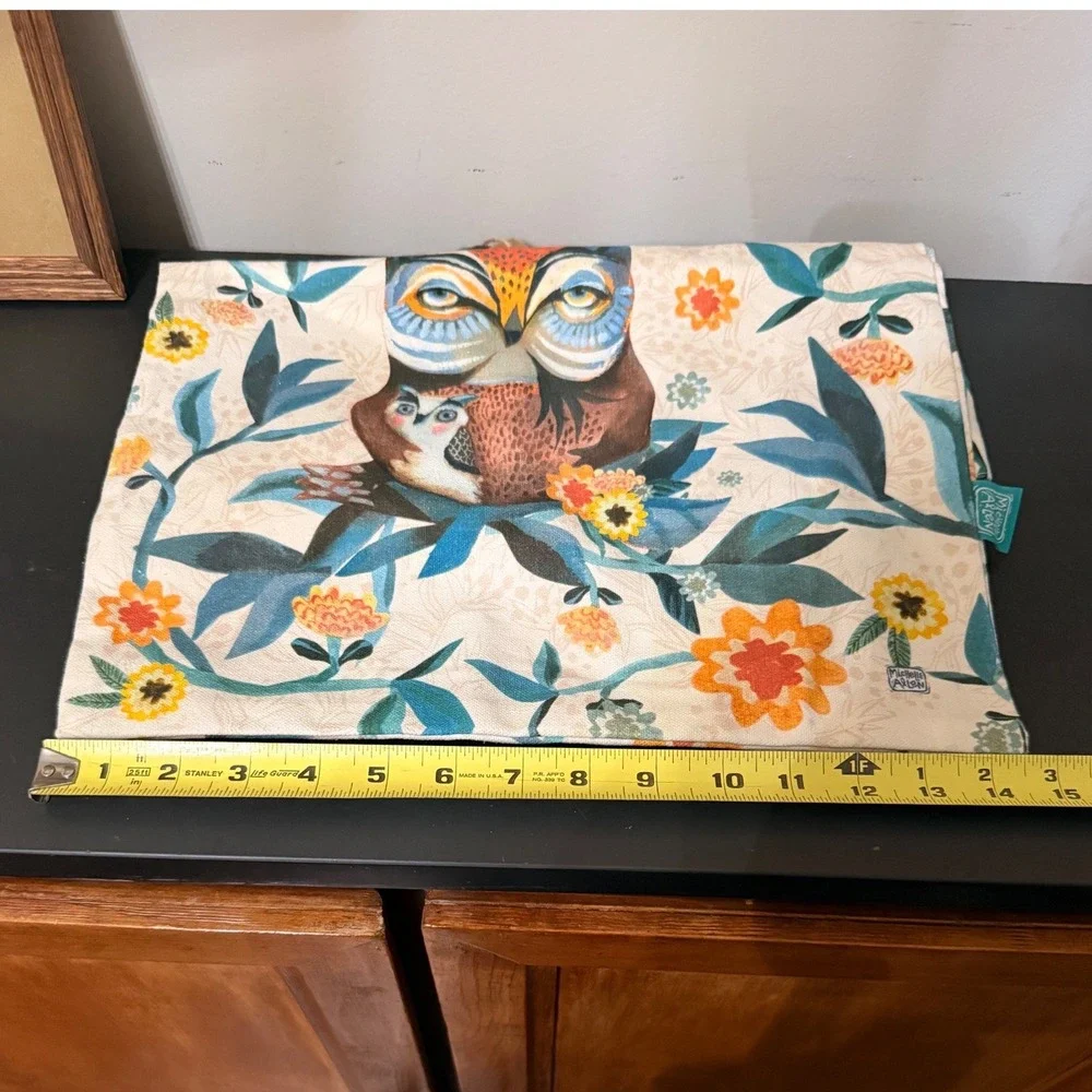 Michelle Allen Designs Enesco Owl & Owlet Tote Bag Floral Cotton Canvas NWT